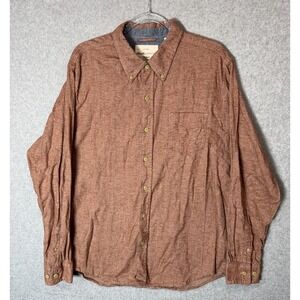 Weatherproof Vintage Shirt Mens XL Long Sleeve Button Up Herringbone Casual‎